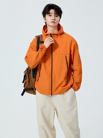 Unisex kapuutsiga päikesekaitsejakk, õhuke nailon, vaba lõige, UPF50+