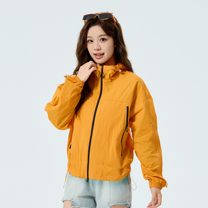 Unisex kapuutsiga päikesekaitsejakk, õhuke nailon, vaba lõige, UPF50+