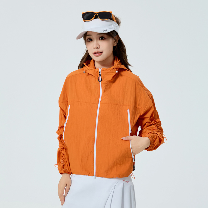 Unisex kapuutsiga päikesekaitsejakk, õhuke nailon, vaba lõige, UPF50+