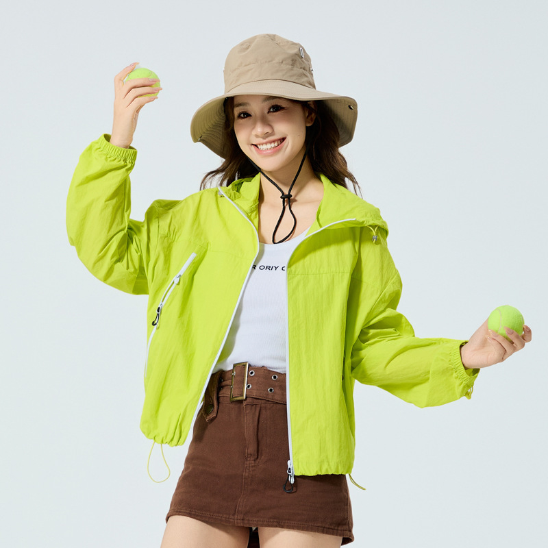 Unisex kapuutsiga päikesekaitsejakk, õhuke nailon, vaba lõige, UPF50+