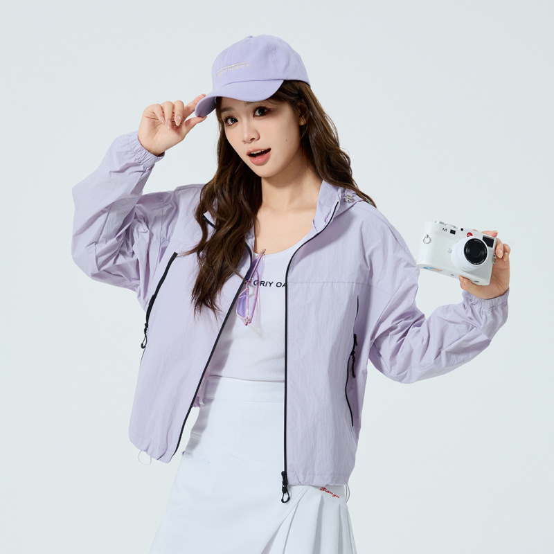 Unisex kapuutsiga päikesekaitsejakk, õhuke nailon, vaba lõige, UPF50+