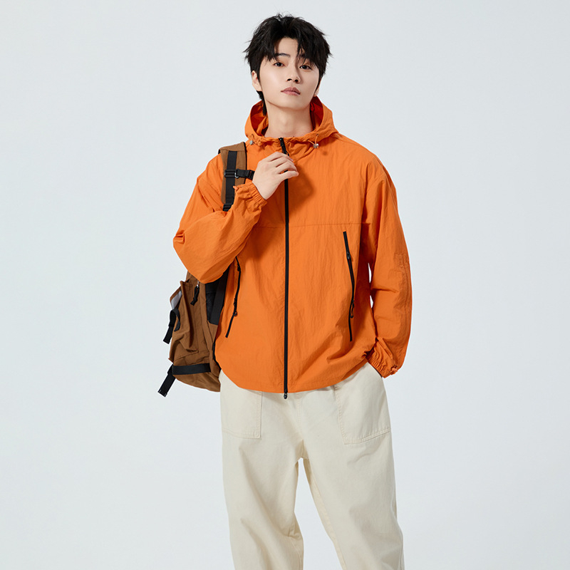 Unisex kapuutsiga päikesekaitsejakk, õhuke nailon, vaba lõige, UPF50+