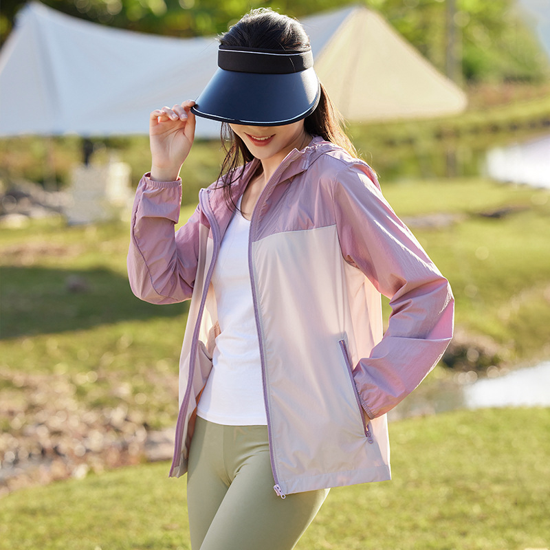 Suve Ice Silk UV-kaitsega jope – kapuuts, kerge, hingav, 80% nailon, UPF50+, külje taskud