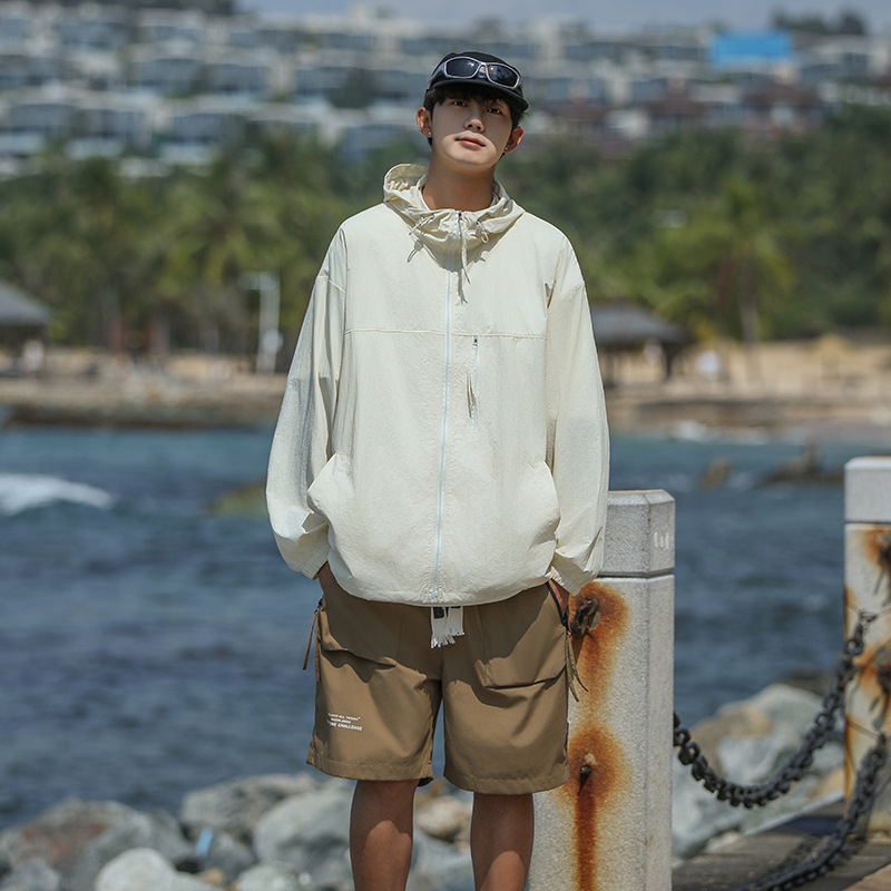 Unisex välisjakk kapuutsiga, UPF50+ UV-kaitse, kerge, hingav, kiiresti kuivav nailon