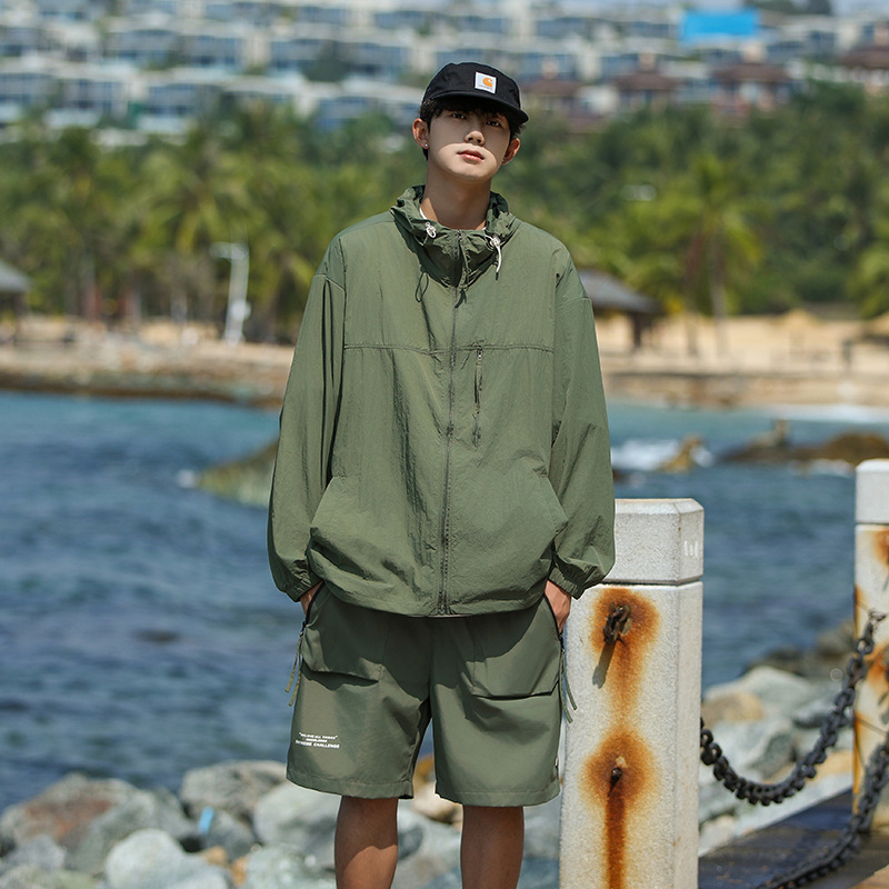 Unisex välisjakk kapuutsiga, UPF50+ UV-kaitse, kerge, hingav, kiiresti kuivav nailon