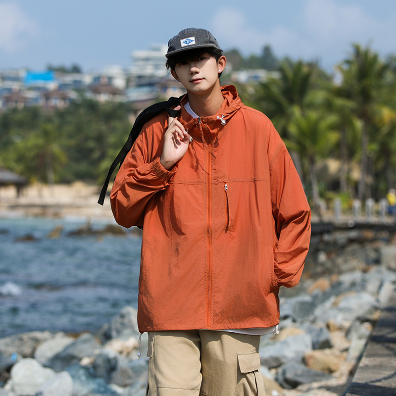 Unisex välisjakk kapuutsiga, UPF50+ UV-kaitse, kerge, hingav, kiiresti kuivav nailon