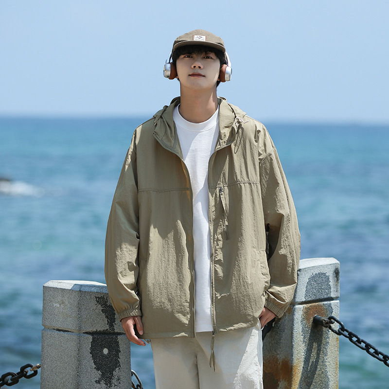 Unisex välisjakk kapuutsiga, UPF50+ UV-kaitse, kerge, hingav, kiiresti kuivav nailon