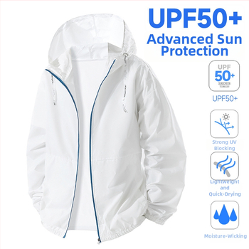 Meeste kapuutsiga UV-kaitsejope, kerge ja hingav, 100% polüester, UPF50+, lukuga taskud