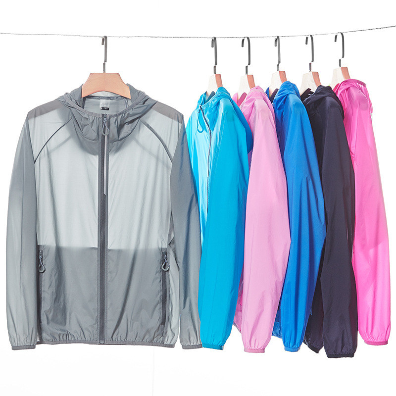 Vasara UV-kaitsega jakk naistele ja meestele, hingav, veekindel, kulumiskindel, triibuline muster