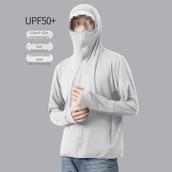 Välisjakk UV-kaitsega meestele – UPF50, läikiv kaetud kangas, kapuutsita, hingav võrkkiht, kalastamiseks