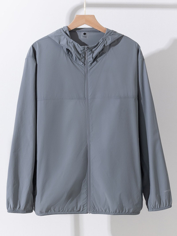 Unisex UV50+ kaitsejope, kerge, hingav, kiiresti-kuivav, kapuutsiga, kangas: keemiliste kiudude segu