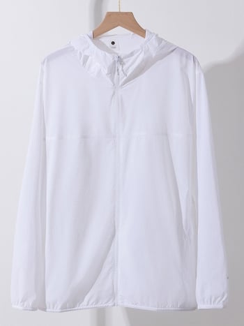 Unisex UV50+ kaitsejope, kerge, hingav, kiiresti-kuivav, kapuutsiga, kangas: keemiliste kiudude segu