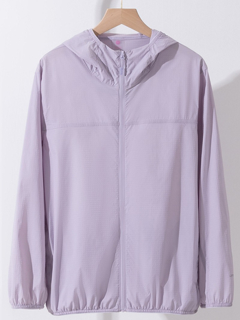 Unisex UV50+ kaitsejope, kerge, hingav, kiiresti-kuivav, kapuutsiga, kangas: keemiliste kiudude segu