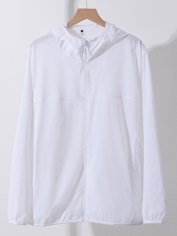 Unisex UV50+ kaitsejope, kerge, hingav, kiiresti-kuivav, kapuutsiga, kangas: keemiliste kiudude segu