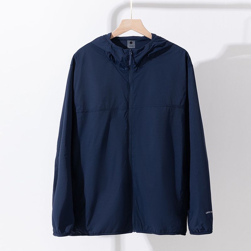 Unisex UV50+ kaitsejope, kerge, hingav, kiiresti-kuivav, kapuutsiga, kangas: keemiliste kiudude segu