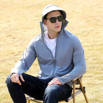 Vyrų saulės apsaugos striukė iš Ice Silk - lengva, kvėpuojanti, greitai džiūsta, su gobtuvu