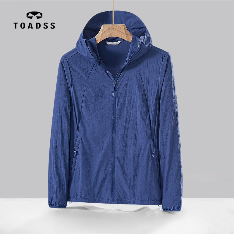 Unisex kapucňová bunda proti slnečnému UV svetlu, tenká letná priedušná nylonová látka, 100% nylon, UPF50+, vrecká na zips