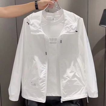 Kabát s kapucňou pre tínedžerov, letný, voľný strih, polyesterová zmes