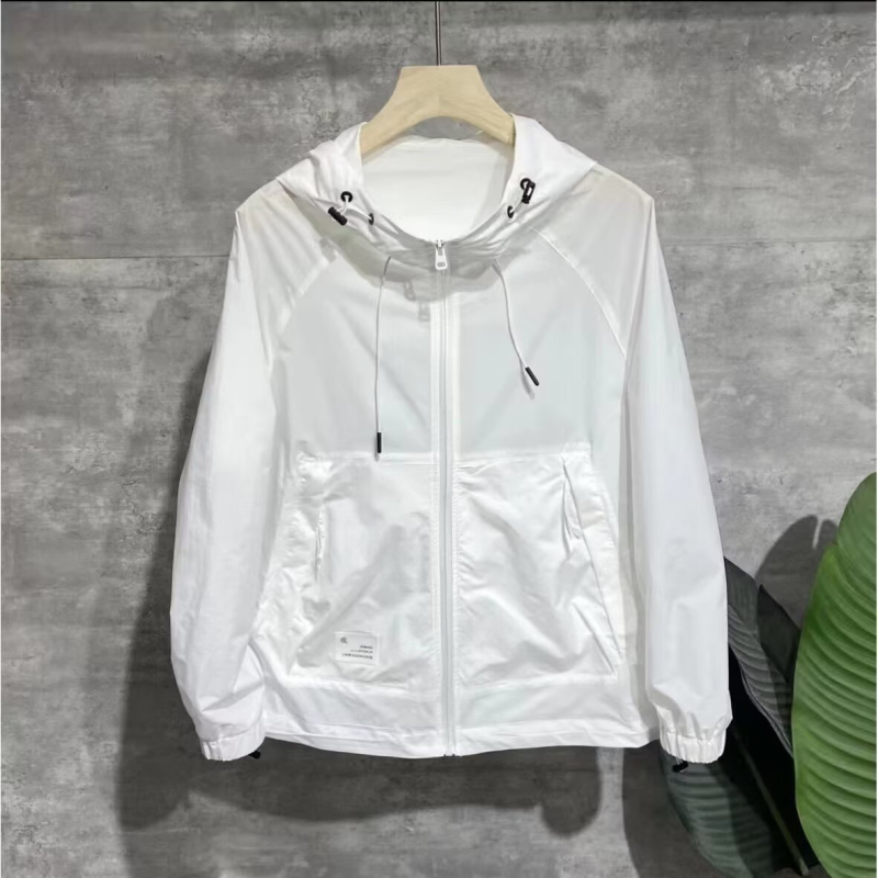 Kabát s kapucňou pre tínedžerov, letný, voľný strih, polyesterová zmes