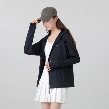 Dámska outdoor vetrovka s kapucňou, priedušný nylon, UPF50+ UV ochrana, letné použitie