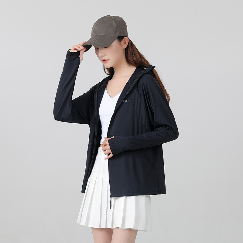 Dámska outdoor vetrovka s kapucňou, priedušný nylon, UPF50+ UV ochrana, letné použitie