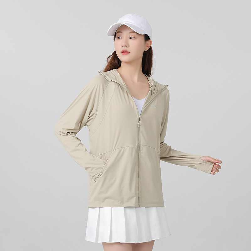 Dámska outdoor vetrovka s kapucňou, priedušný nylon, UPF50+ UV ochrana, letné použitie