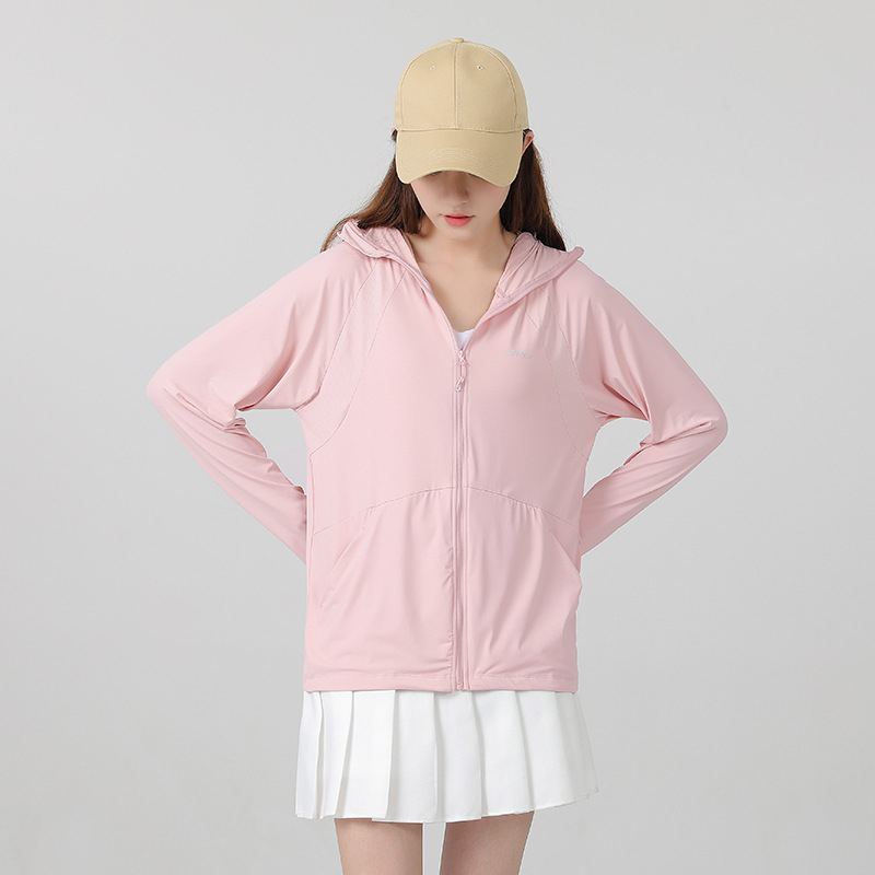 Dámska outdoor vetrovka s kapucňou, priedušný nylon, UPF50+ UV ochrana, letné použitie