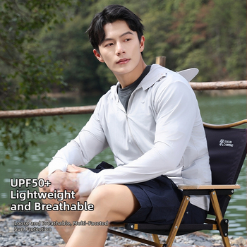 Vyriniai gobtuviniai saulės apsaugos marškiniai iš nailono – kvėpuojantys, UV apsauga, lengvi važiavimui dviračiu