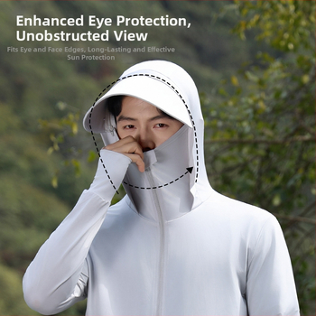 Vyriniai gobtuviniai saulės apsaugos marškiniai iš nailono – kvėpuojantys, UV apsauga, lengvi važiavimui dviračiu