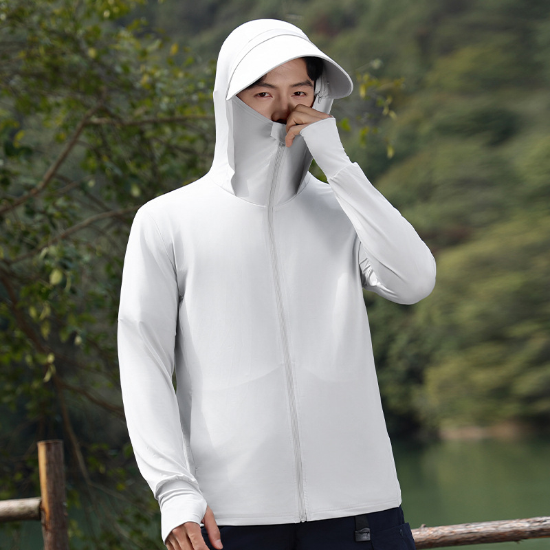 Vyriniai gobtuviniai saulės apsaugos marškiniai iš nailono – kvėpuojantys, UV apsauga, lengvi važiavimui dviračiu