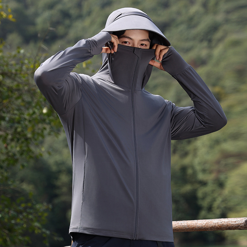 Vyriniai gobtuviniai saulės apsaugos marškiniai iš nailono – kvėpuojantys, UV apsauga, lengvi važiavimui dviračiu