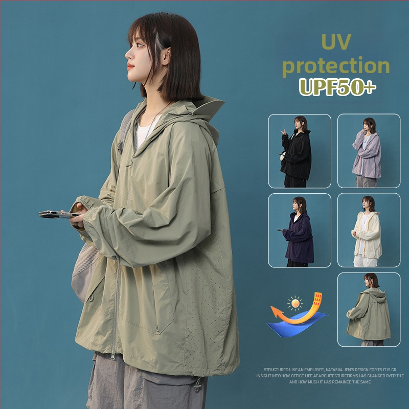Outdoor windbreaker unisex s kapucňou, nylon, rýchloschnúci materiál, UPF50+ UV ochrana