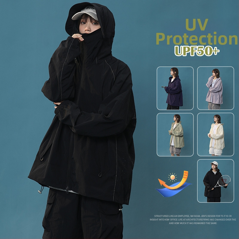Outdoor windbreaker unisex s kapucňou, nylon, rýchloschnúci materiál, UPF50+ UV ochrana