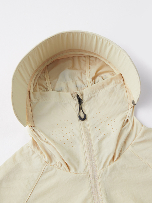 Geacă de vânt outdoor cu glugă, din nailon ușor, protecție UV UPF50+, pentru pescuit, drumeții și călătorii