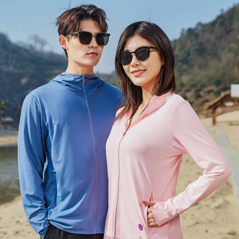 Unisex Ice Silk UPF50+ vanjska vjetrovka s kapuljom za vanjsku upotrebu – dugi rukavi, UV zaštita