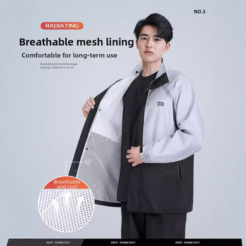 Išskirtas lietaus striukės su kelnais komplektas motoriniam važiavimui, vandeniui atsparus PVC sluoksnis, Chunya Spinning audinys, suaugusieji, logotipo pritaikymas