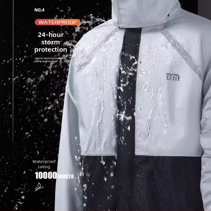 Išskirtas lietaus striukės su kelnais komplektas motoriniam važiavimui, vandeniui atsparus PVC sluoksnis, Chunya Spinning audinys, suaugusieji, logotipo pritaikymas