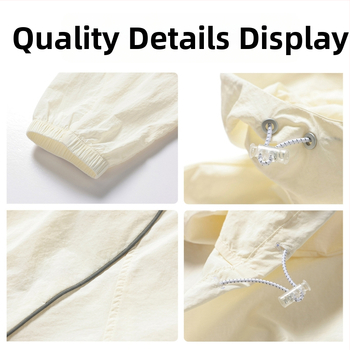 Unisex lauko vėjinė striukė – lengva, su gobtuvu, kvėpuojanti, greitai džiūsta, audinys iš originalių pluoštų nailono, UPF50+ UV apsauga