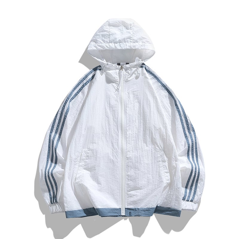 Unisex išorinė vėjo striukė, kvėpuojanti, UPF50+ nuo saulės, blizgi dengta medžiaga, vidutinio ilgio