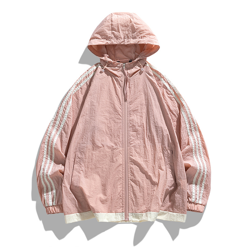 Unisex išorinė vėjo striukė, kvėpuojanti, UPF50+ nuo saulės, blizgi dengta medžiaga, vidutinio ilgio