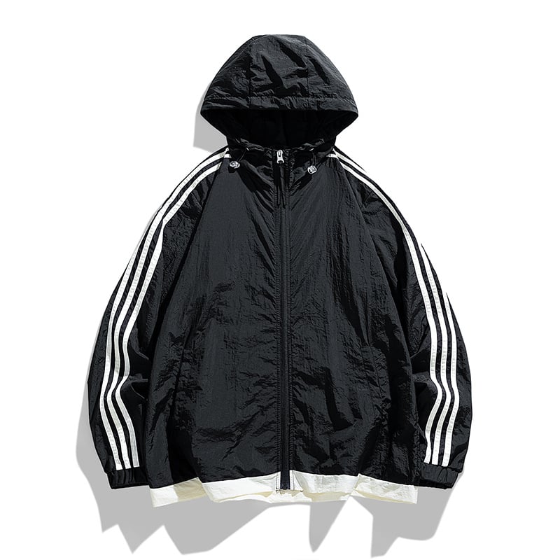 Unisex išorinė vėjo striukė, kvėpuojanti, UPF50+ nuo saulės, blizgi dengta medžiaga, vidutinio ilgio