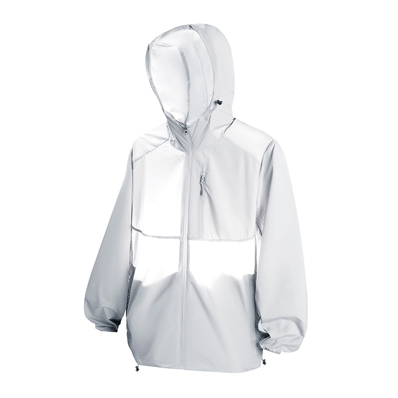 Lauko striukė su gobtuvu iš nailono, unisex, greitai džiūsta, kvėpuojanti, UV apsauga UPF50+, drėgmės valdymas