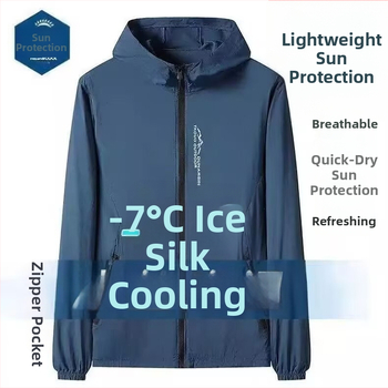 Kapuutsiga päikesekaitse jope, õhuke polüester, suvi, eesmine tõmblukk, külje taskud