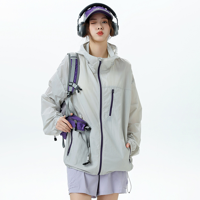 UV-kaitsekapuutsiga riietus UPF50+ kerge veekindel nailon 100% külgse taskutega