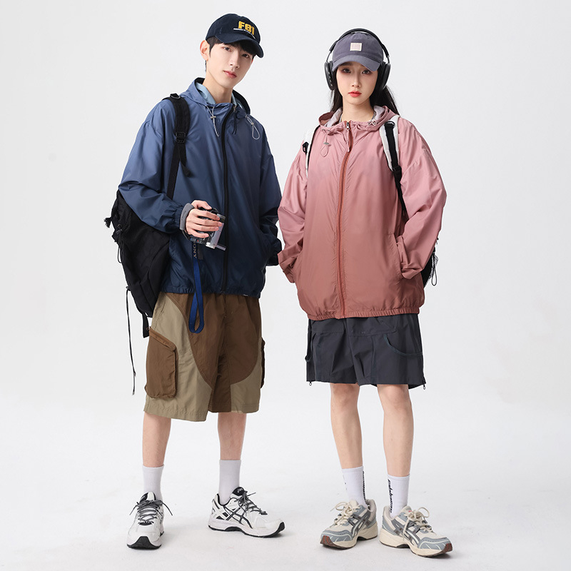 Kapuutsiga jakk UPF50+ UV kaitse, 100% polüester, kerge ja hingav