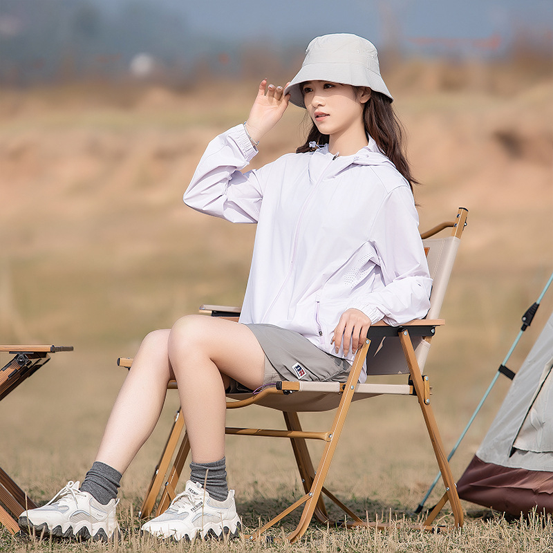 Gobtuvinė UV apsauga striukė lauko sportui UPF50+ (greitai džiūsta, kvėpuojanti, lengva, 90% nailonas, 10% spandeksas)