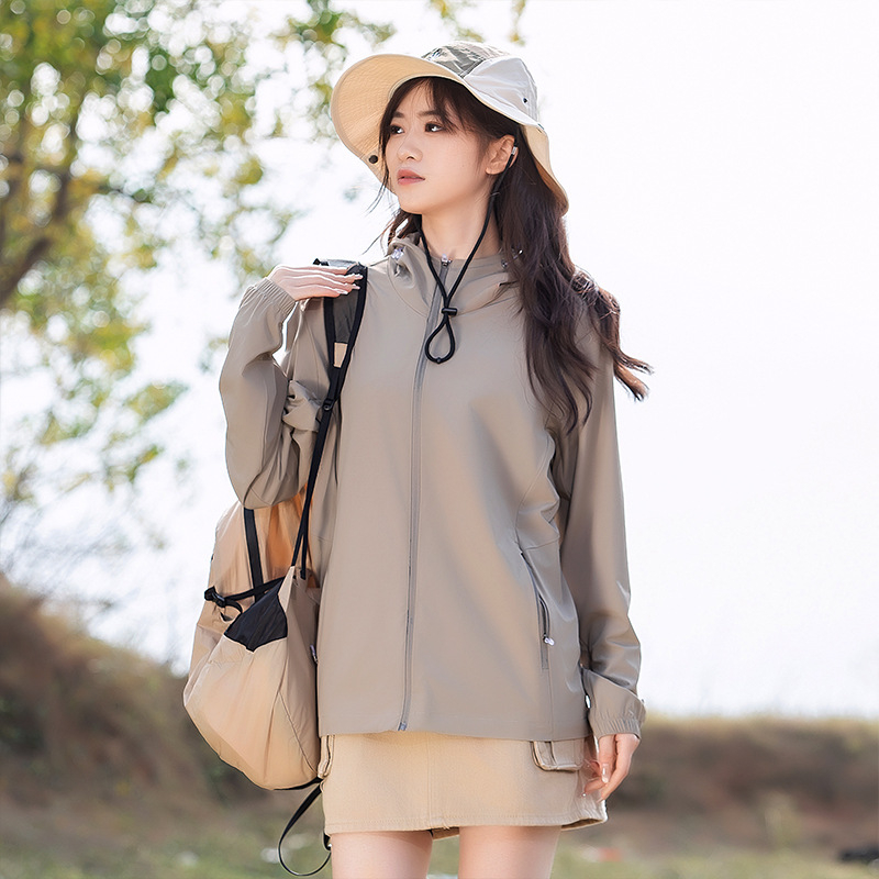 Gobtuvinė UV apsauga striukė lauko sportui UPF50+ (greitai džiūsta, kvėpuojanti, lengva, 90% nailonas, 10% spandeksas)