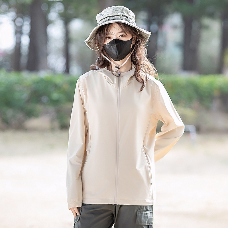 Gobtuvinė UV apsauga striukė lauko sportui UPF50+ (greitai džiūsta, kvėpuojanti, lengva, 90% nailonas, 10% spandeksas)