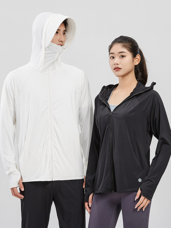 Išorinė striukė su gobtuvu UPF50+, greitas džiuvimas, kvėpuojanti, drėgmės šalinimas, audinys iš 185 g originalios siūlės (88% nailonas, 12%)