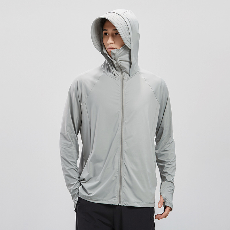 Išorinė striukė su gobtuvu UPF50+, greitas džiuvimas, kvėpuojanti, drėgmės šalinimas, audinys iš 185 g originalios siūlės (88% nailonas, 12%)